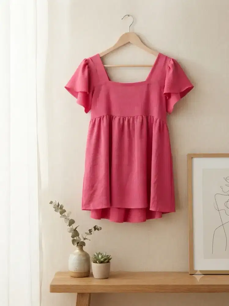 Blouse Crinkle Fushia