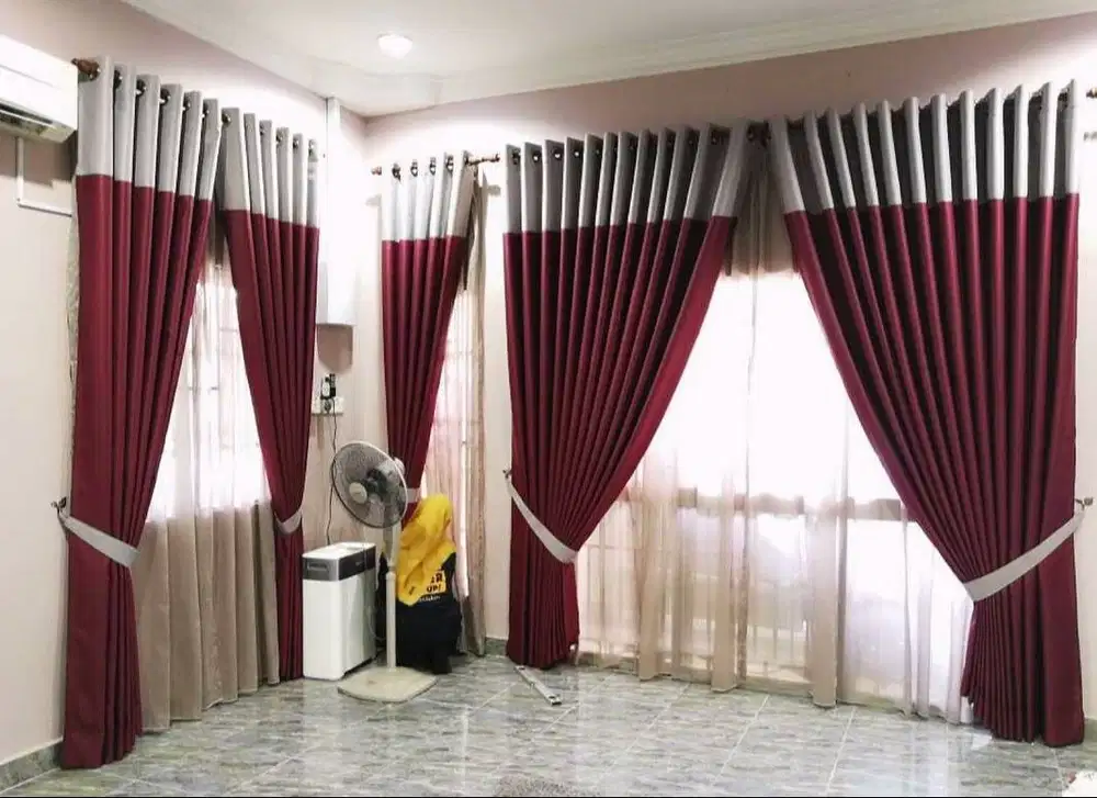 Gorden Vertikal/Vertical Blinds Roll/Roller Krey Wallpaper Dinding 3D