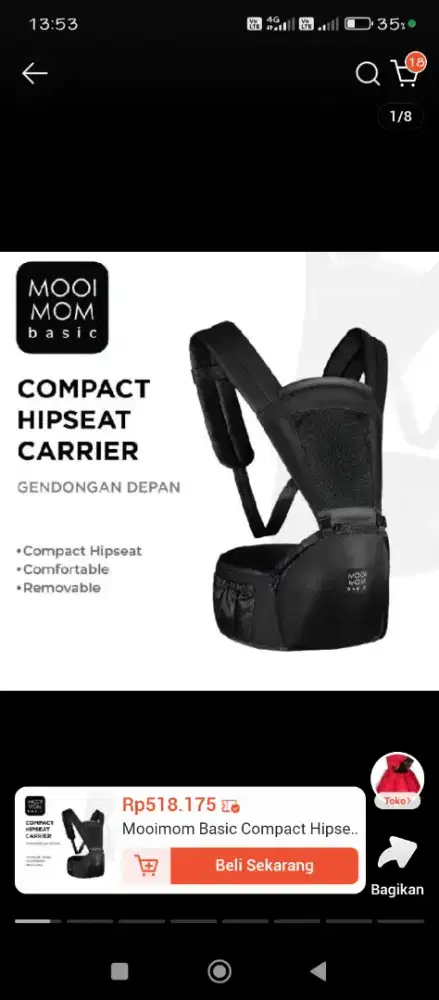 Gendongan Bayi M Shape, Mooi Mom Basic