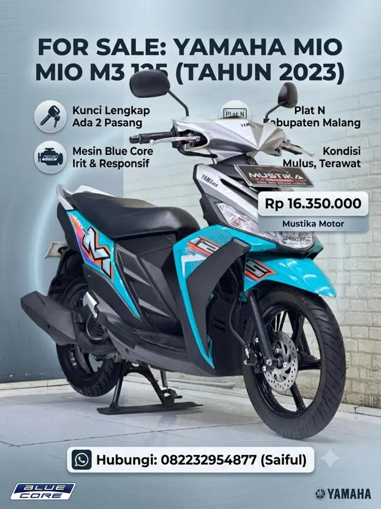 Perfect Condition!!Yamaha Mio M3 2023 Pajek Baru N Asli Mulus-Mustika