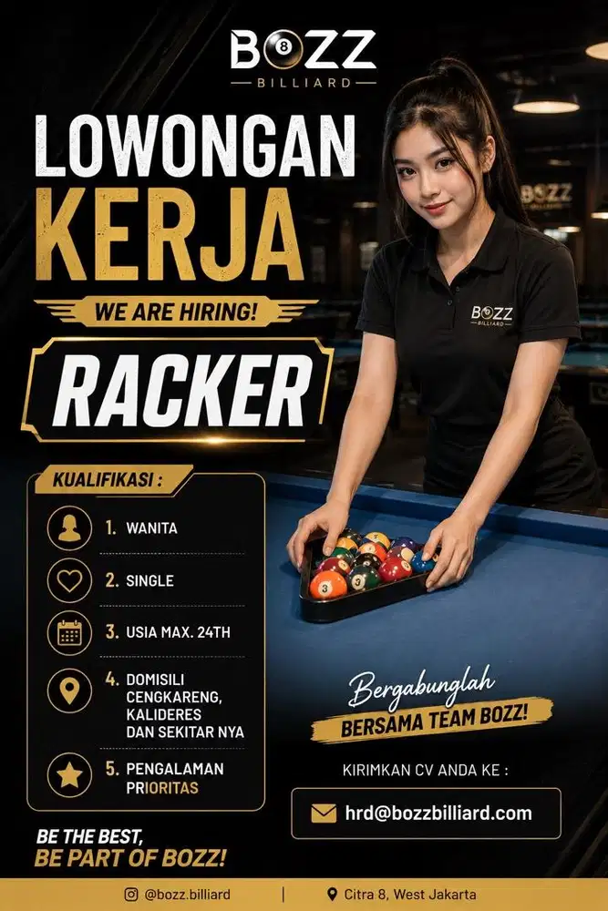 Lowongan kerja racker billiard