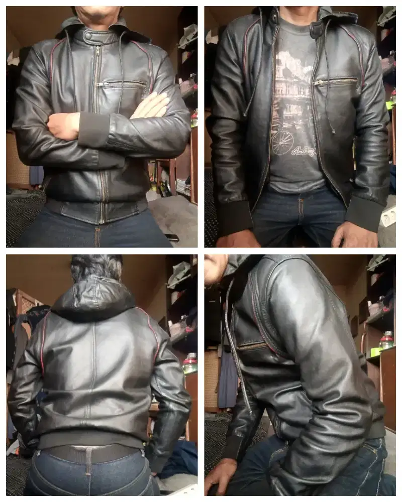 Jaket Kulit Hoodie Size M