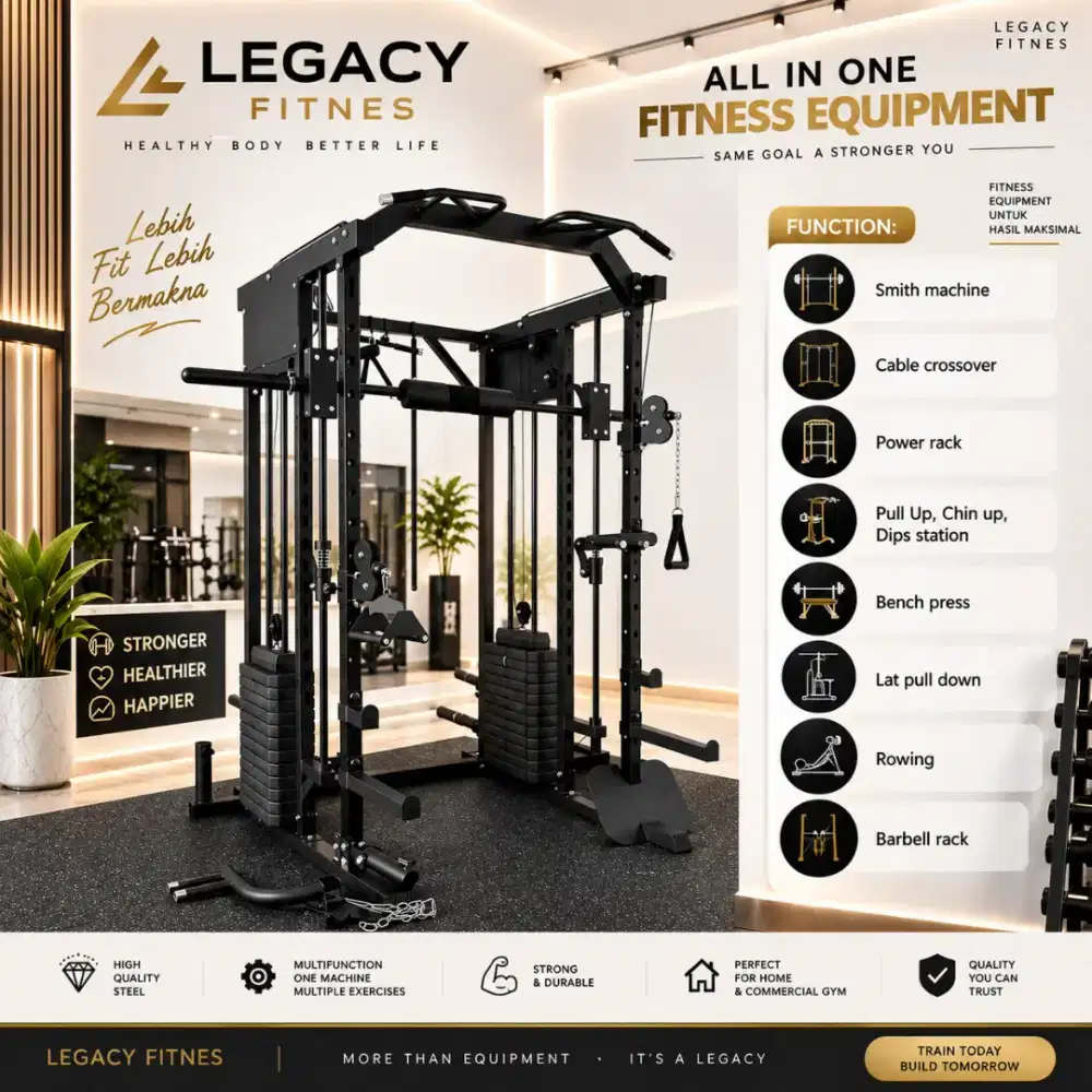 Power rack multifungsi Smith machine Fungsional Trainer