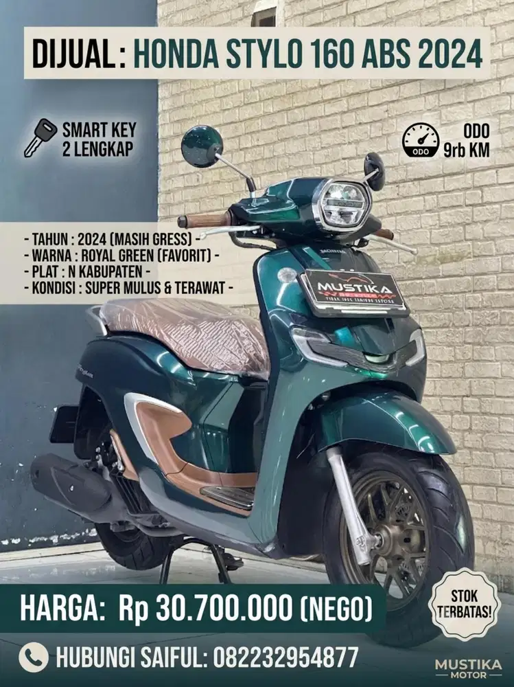 Odo 9rb Istimewa!!Honda Stylo 160cc ABS 2024 N Asli Mulus-Mustika