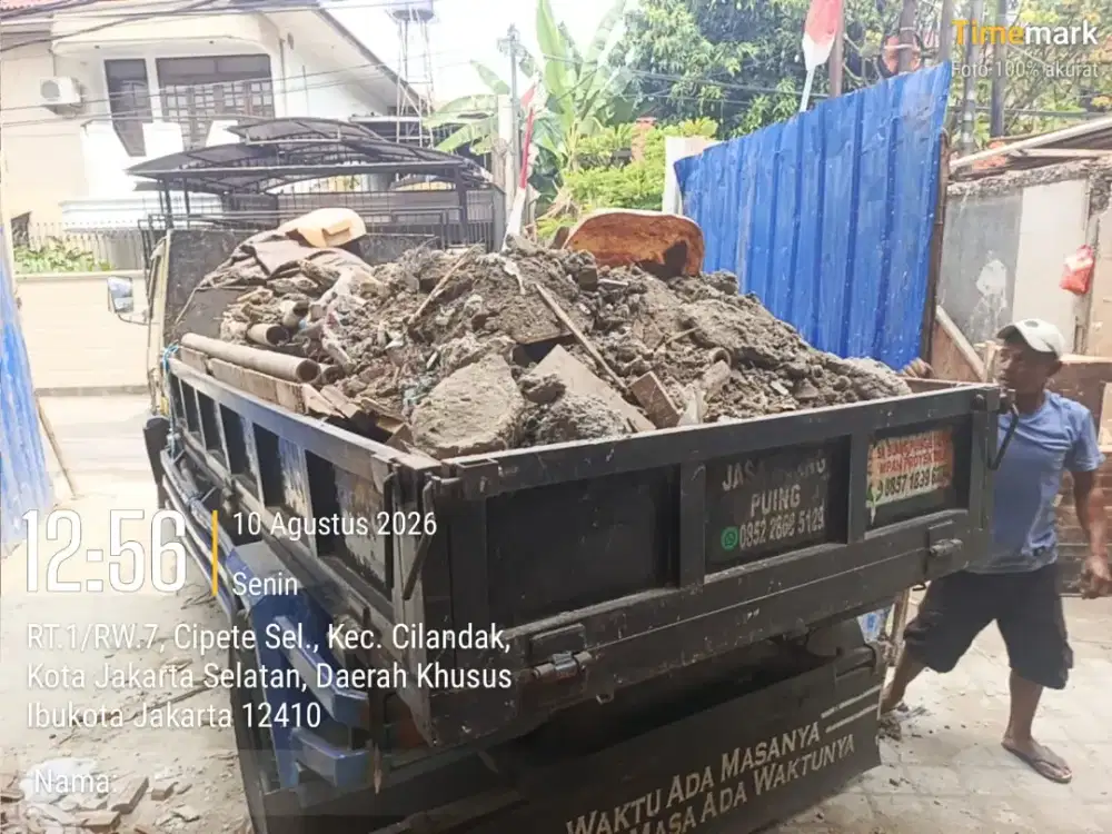 Jasa buang puing dan angkutan sampah