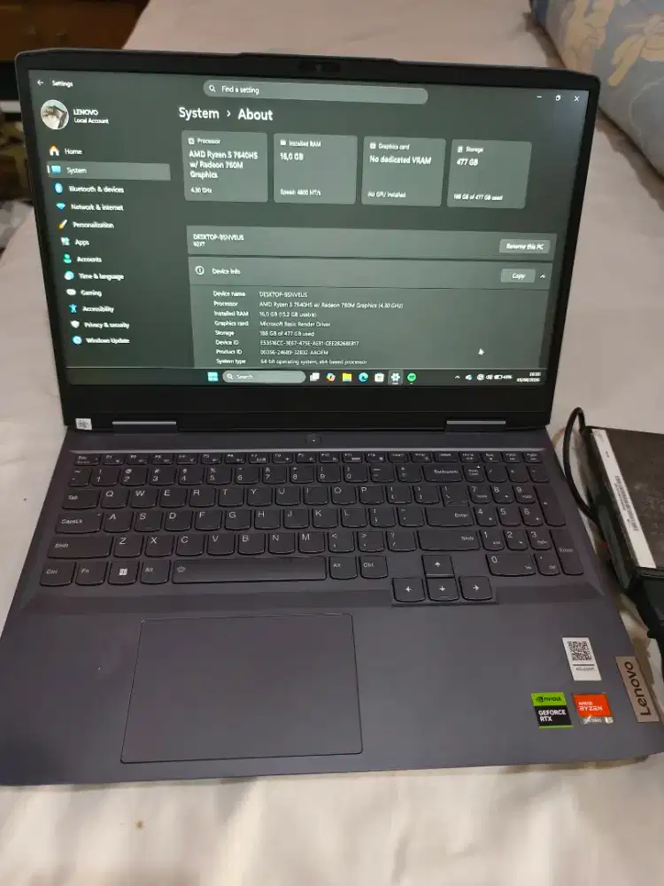 Lenovo LOQ 15APH8 16/512gb ryzen 5 7640hs rtx 3050