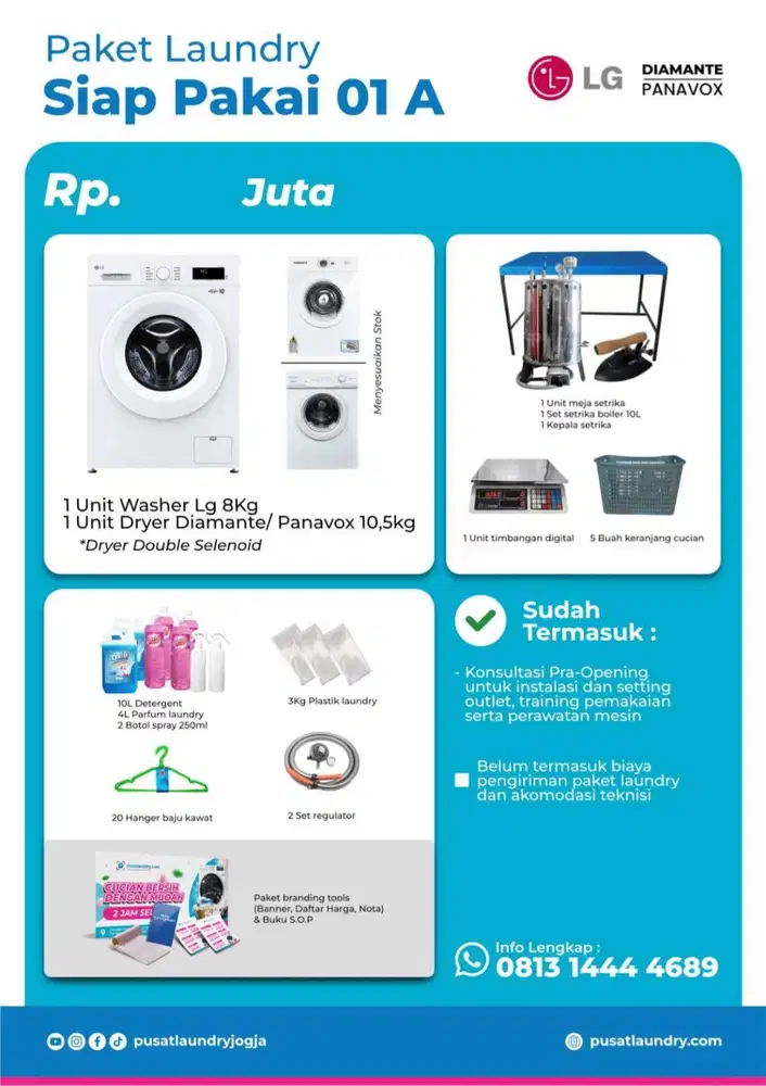 Paket Usaha Laundry Kiloan 1 Stack Siap Pakai