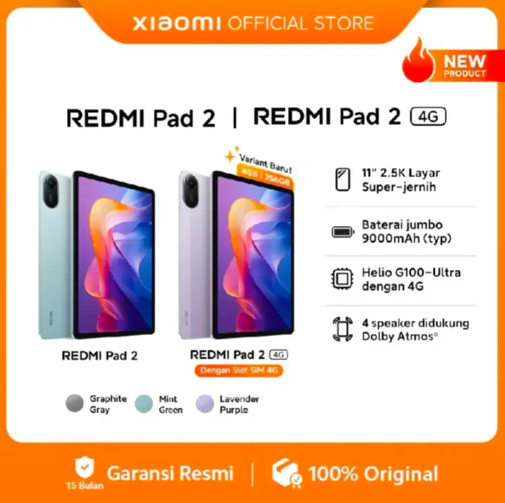 CICILAN REDMI PAD 2 4/128GB WIFI ( Free Hadiah )