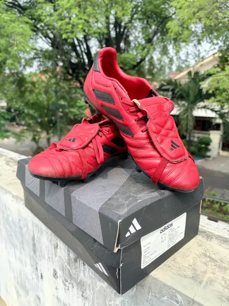 ORI ​Sepatu Bola Adidas Copa Gloro FG Leather Merah Hitam Size 43 1/3