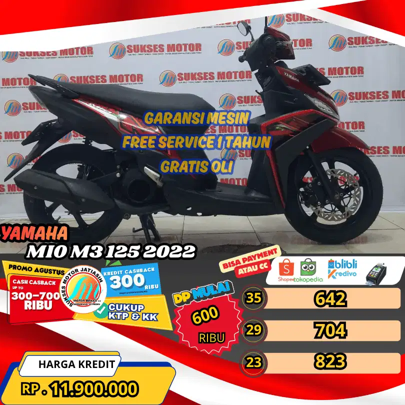 YAMAHA MIO M3 125 2022 BISA PAYMENT SPYLATER KREDIVO&CC(SUKSESMOTOR)