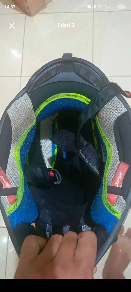 Jual helm jpx + googles uk. XL