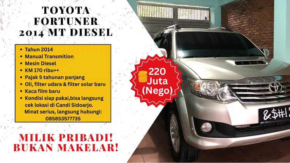 Toyota Fortuner 2014 Diesel Turbo Manual