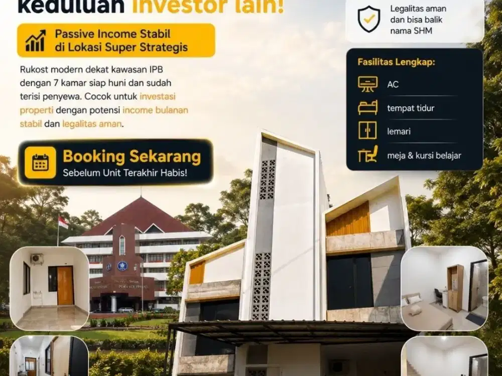 [READY] JUAL Kosan IPB (7 KAMAR, KAMPUS IPB) Kost FURNISHED di Kota Bogor Barat (QIA) DB