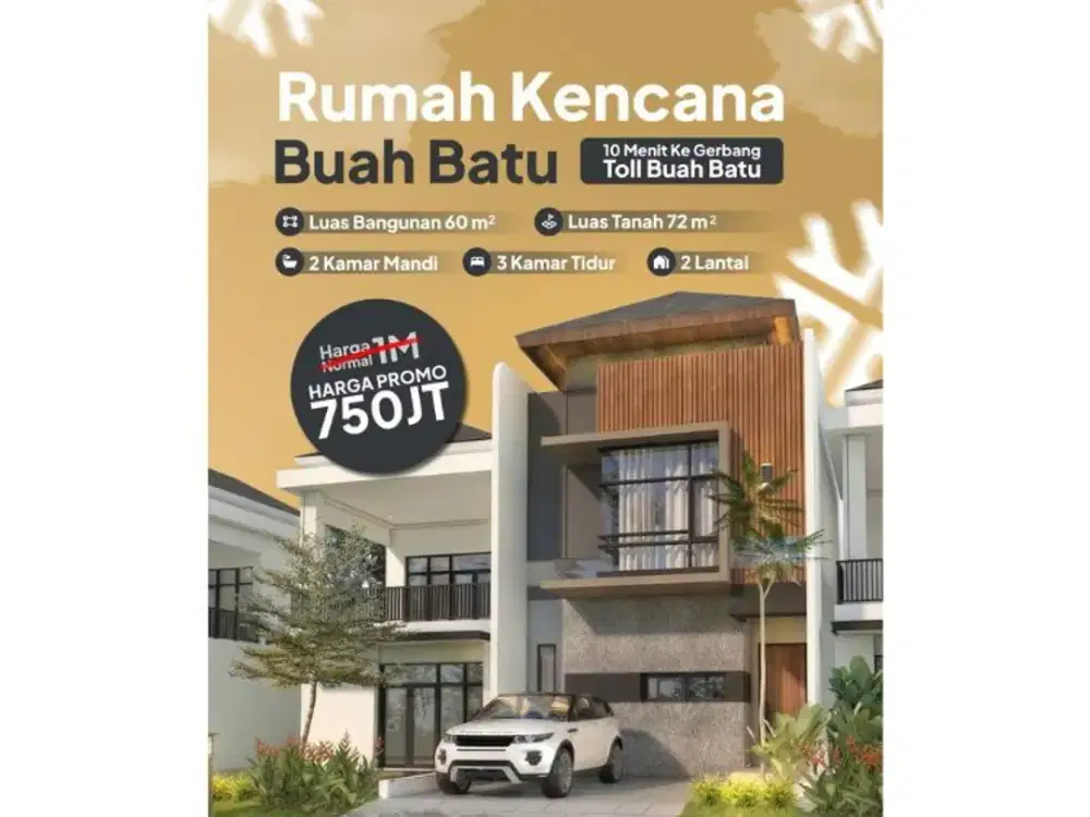 Rumah 2 Lantai di Buahbatu Bandung Dalam Komplek