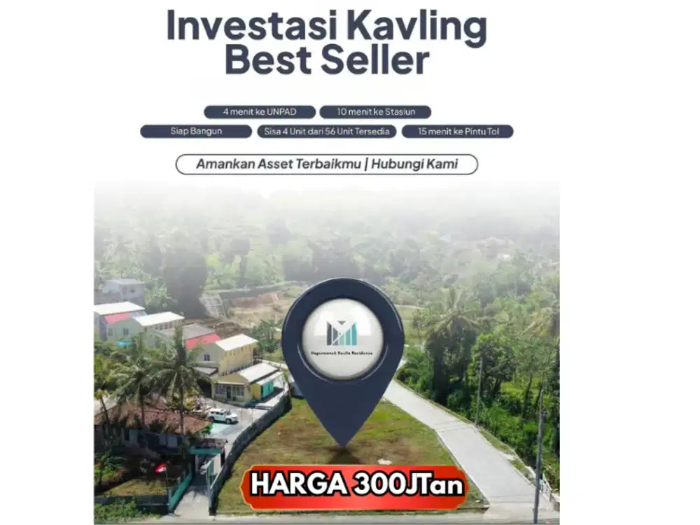 JUAL TANAH JATINANGOR AREALA KAMPUS 300JTAAN