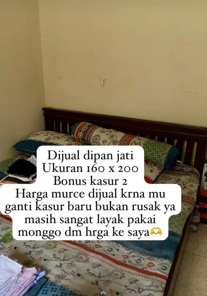 Dipan jati ukuran 160 x 200