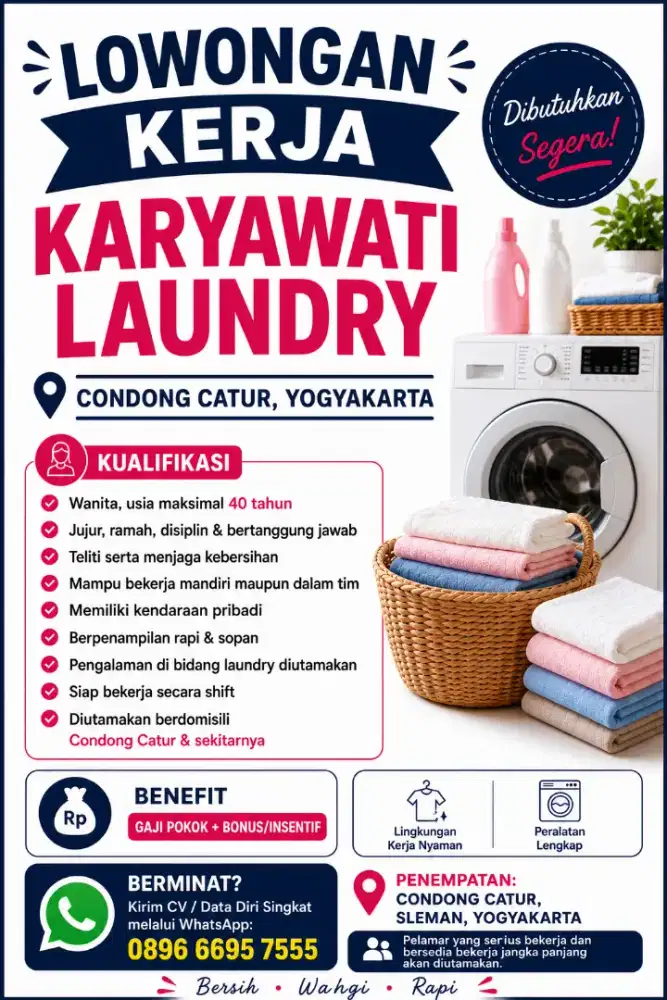 Di Buka Lowongan Laundry