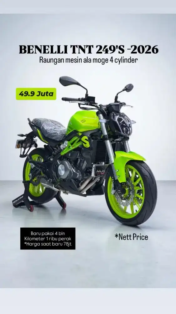 HEMAT PULUHAN JUTA‼️BENELLI TNT 249 TH 2026 ODO 1RB PAKAI 4BLN SJA