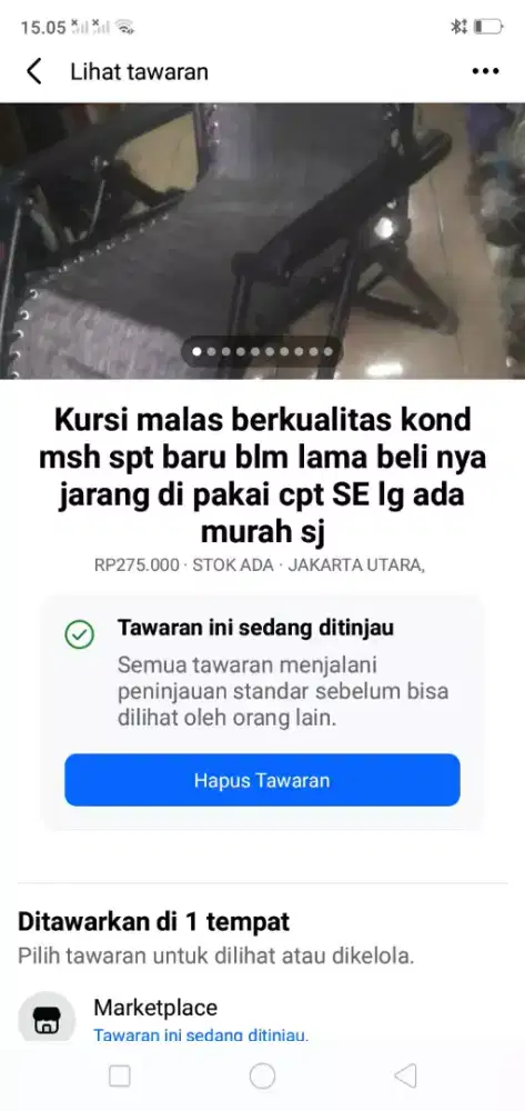 Kursi malas berkualitas kond msh spt baru jarang pakai cocok utk ortu