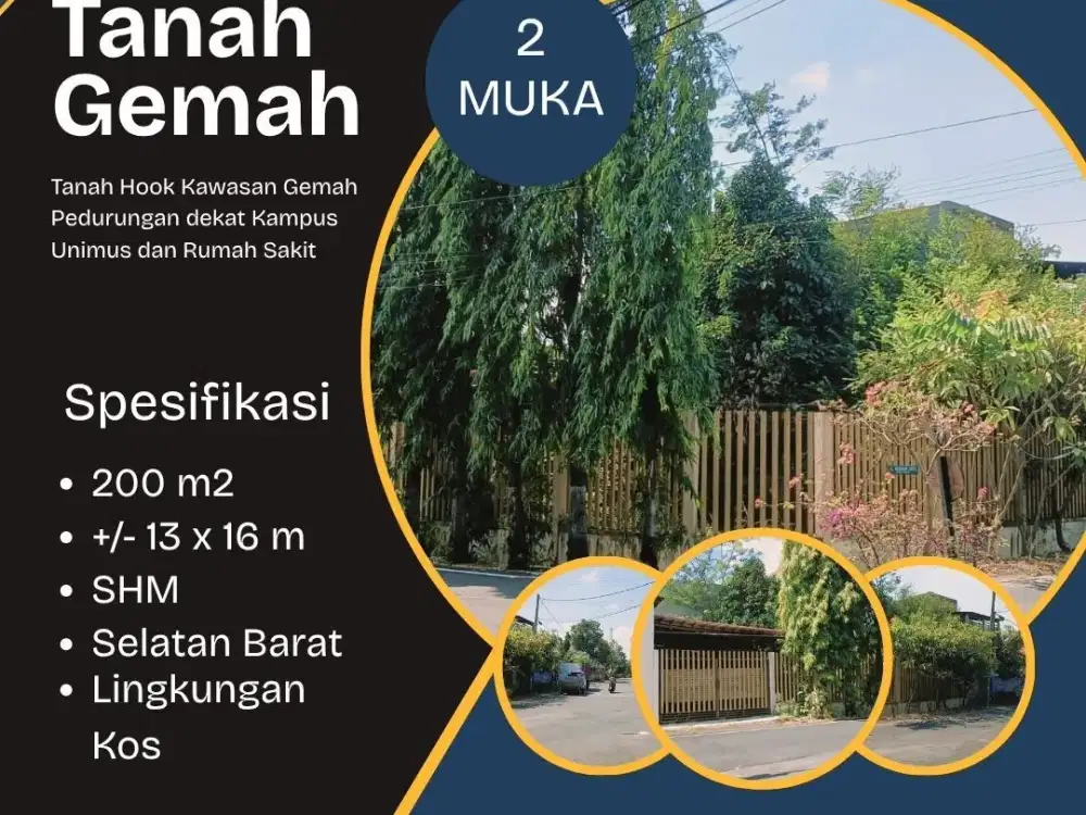 Tanah Hook Jarang Ada Gemah Jaya Dekat Unimus dan RS Primaya