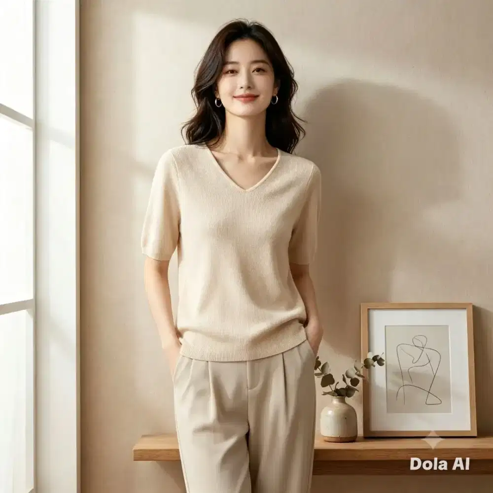 Atasan Knit v neck