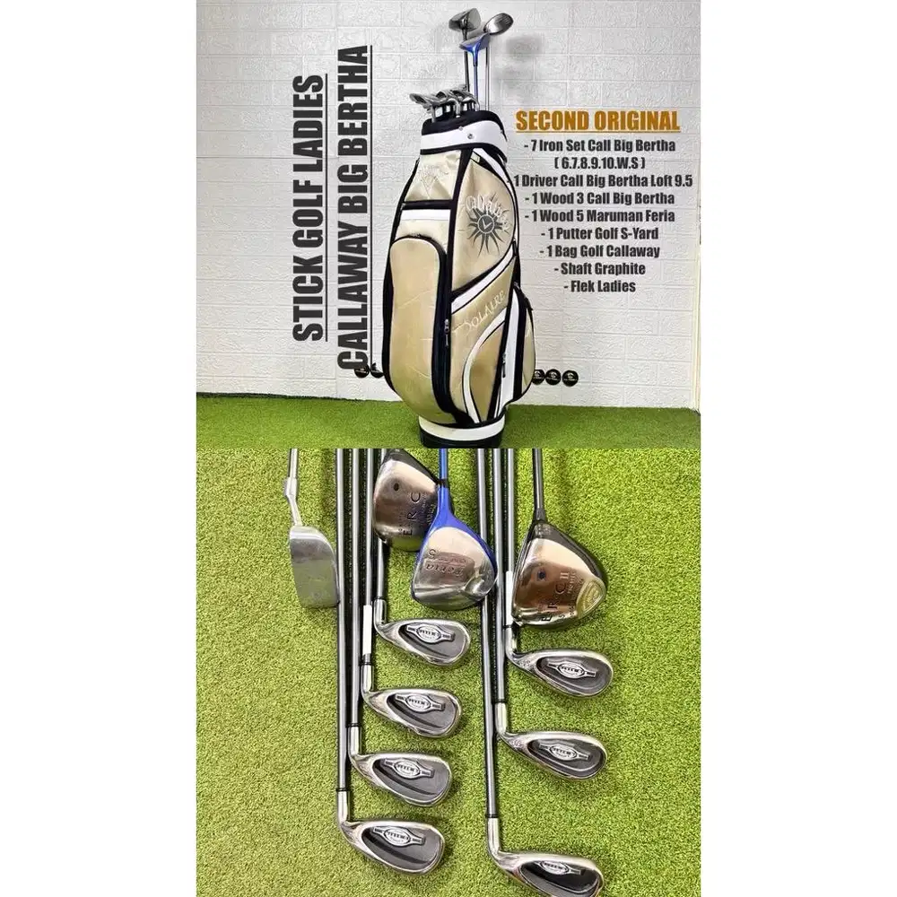 Stick Golf Ladies Callaway Big Bertha Second Original Fullset Bag Golf