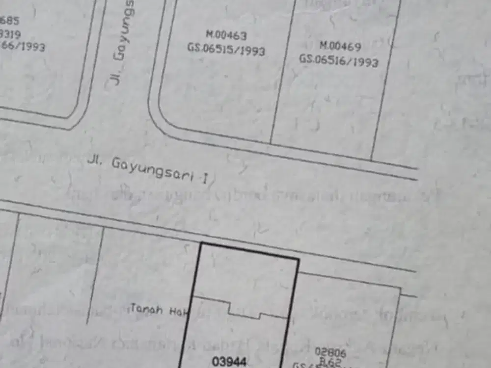 Disewakan Lahan/Tanah di Jl Gayungsari Surabaya Selatan
