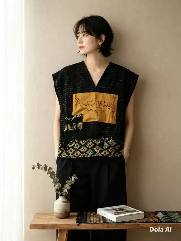 Blouse Etnik Hitam