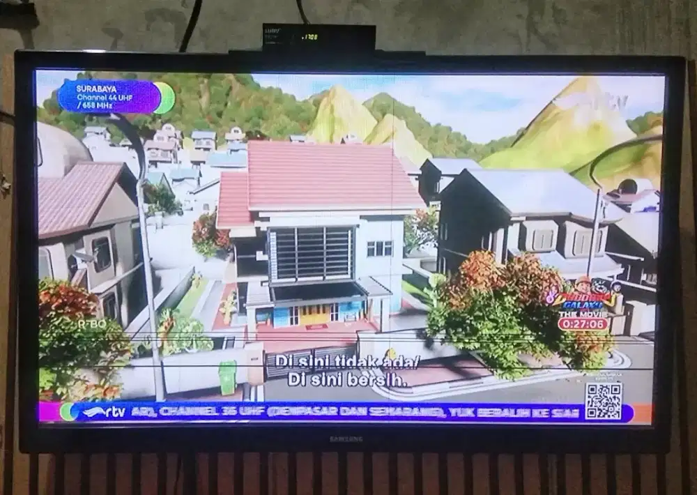 TV LED 43 INC SAMSUNG+STB DIGITAL GAMBAR BENING&BAGUS#Minus Garis Saja