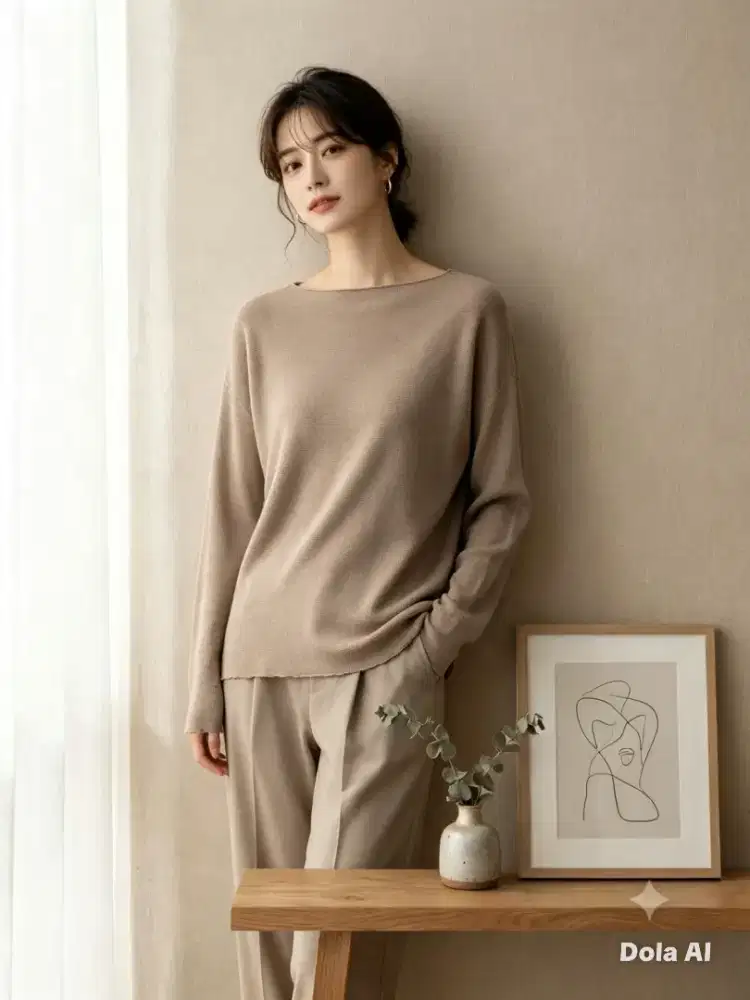 Blouse Knit coklat
