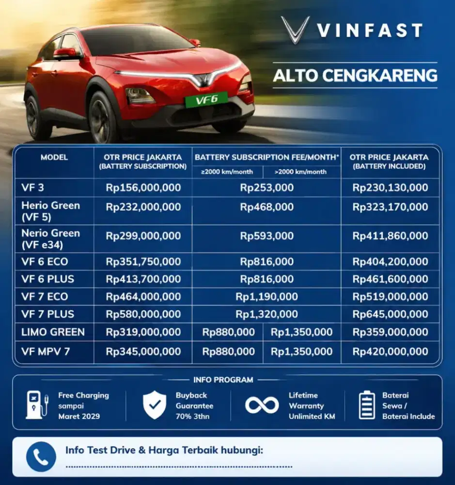 Vinvast VF3 READY ALL COLORS