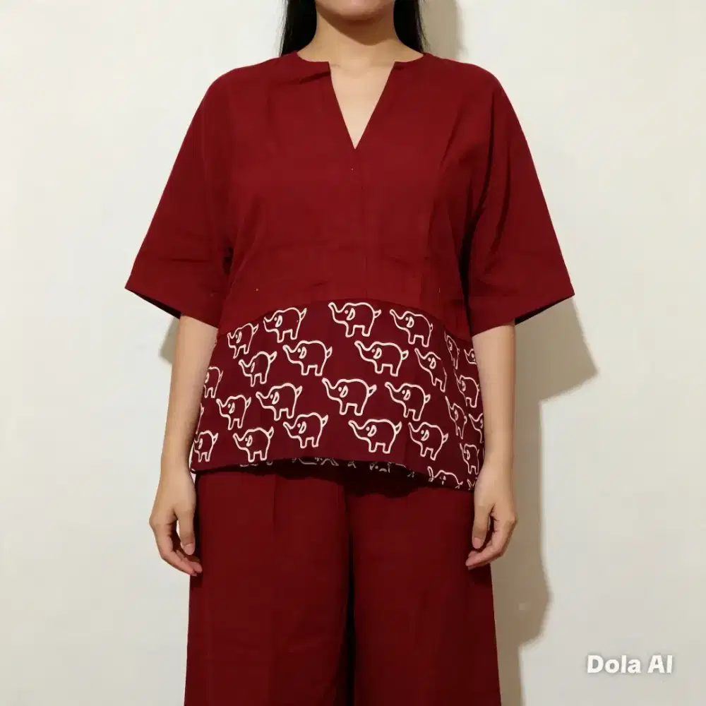 Blouse Etnik Maroon