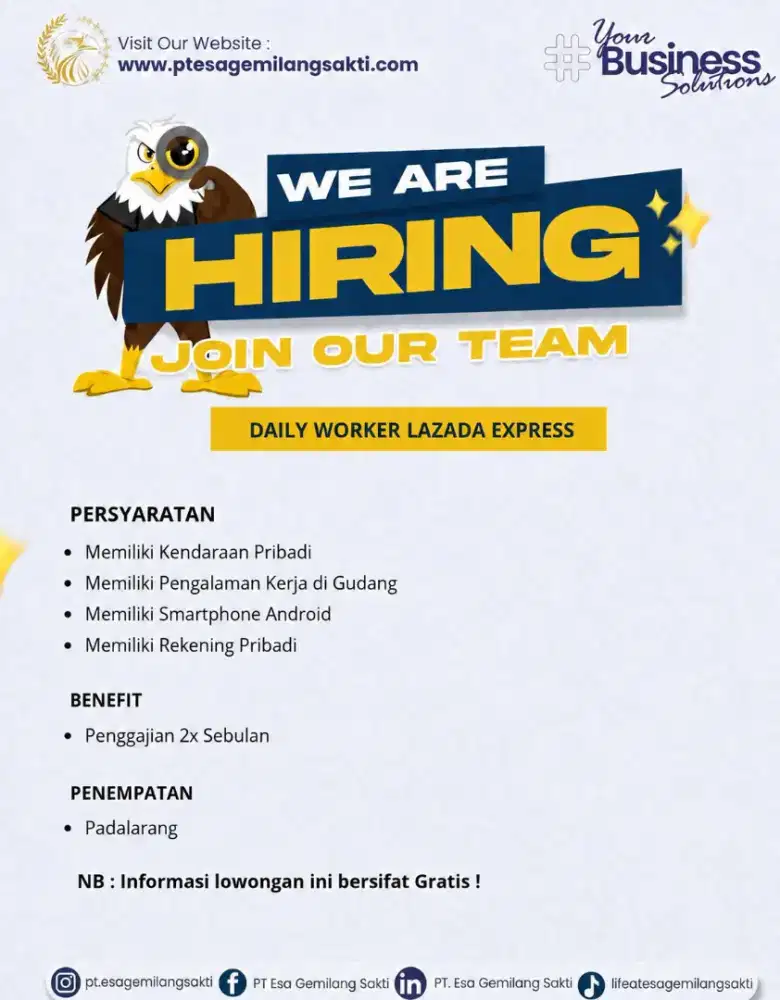 DAILY WORKER SORTIR GUDANG LAZADA