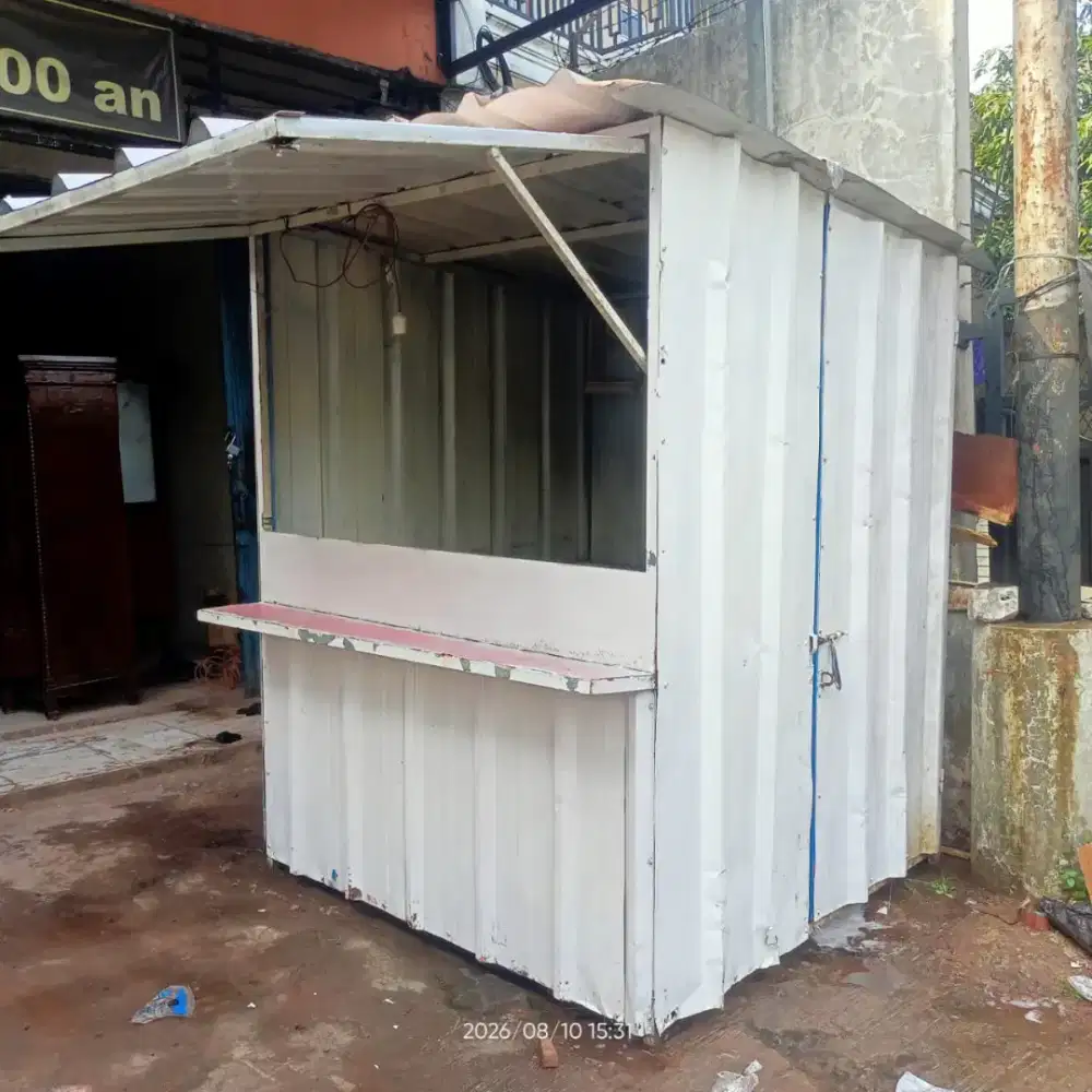 Booth container putih kontener gerobak bisa buat Warung kios