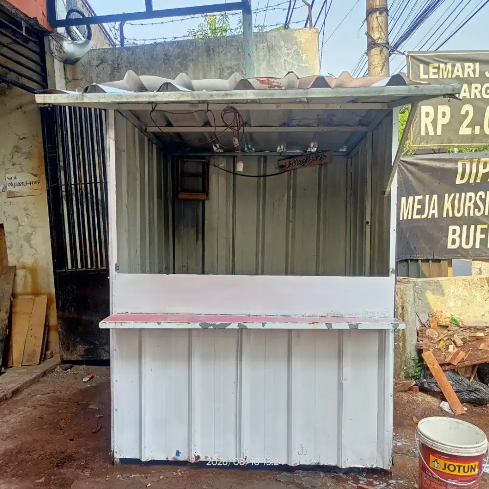 Booth container putih kontener gerobak bisa buat Warung kios