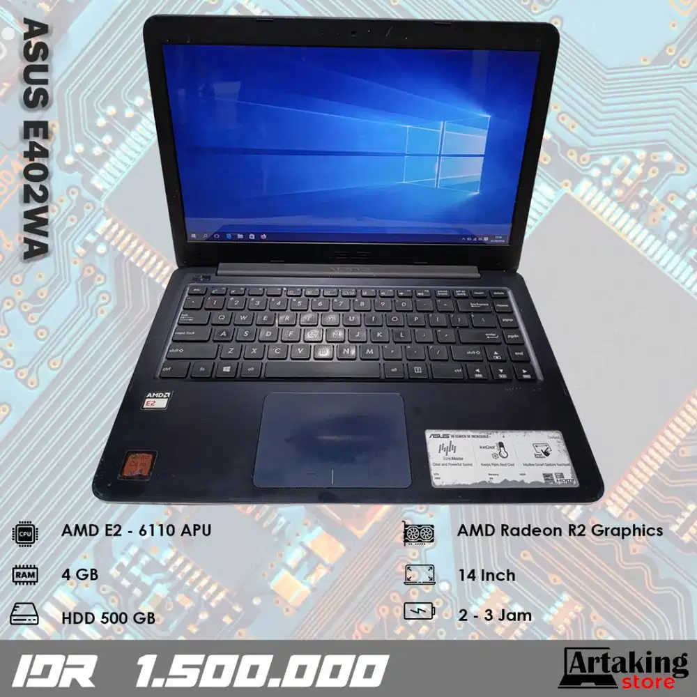 Asus E402WA - AMD E2 - Ram 4 GB - Normal Siap Pakai