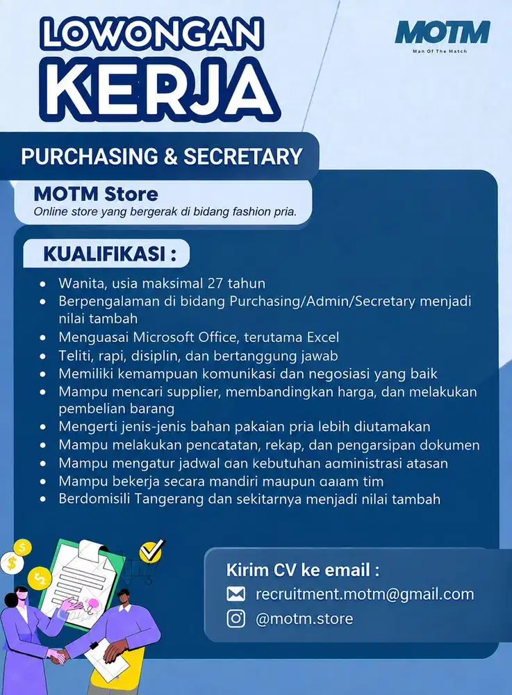 WE ARE HIRING! – Purchasing & Secretary | MOTM Store
