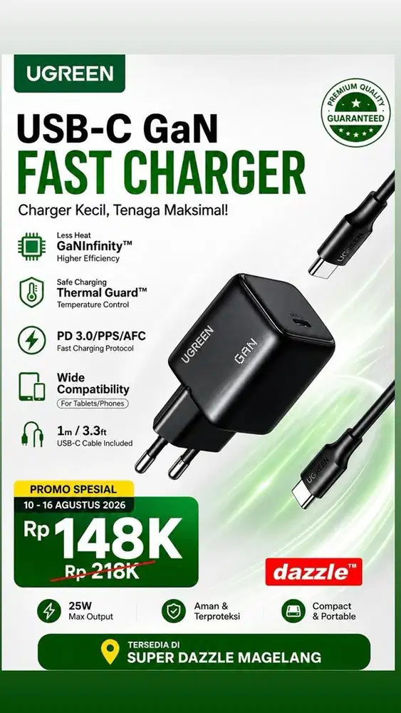 Tc ugreen set n series gan 25 watt black 75103