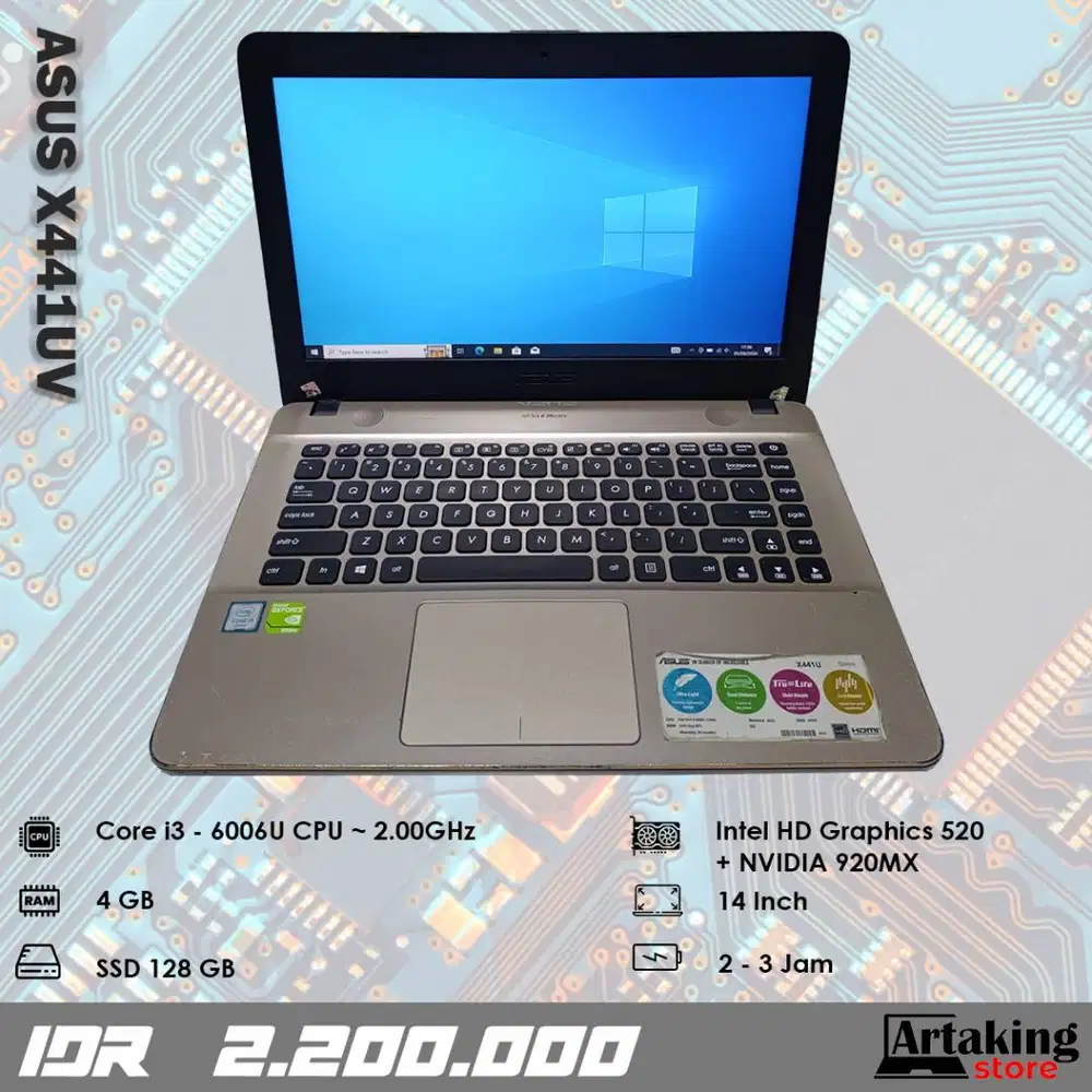 Asus X441UV - Core i3 - Gen 6th - Ram 4 GB -Sudah SSD