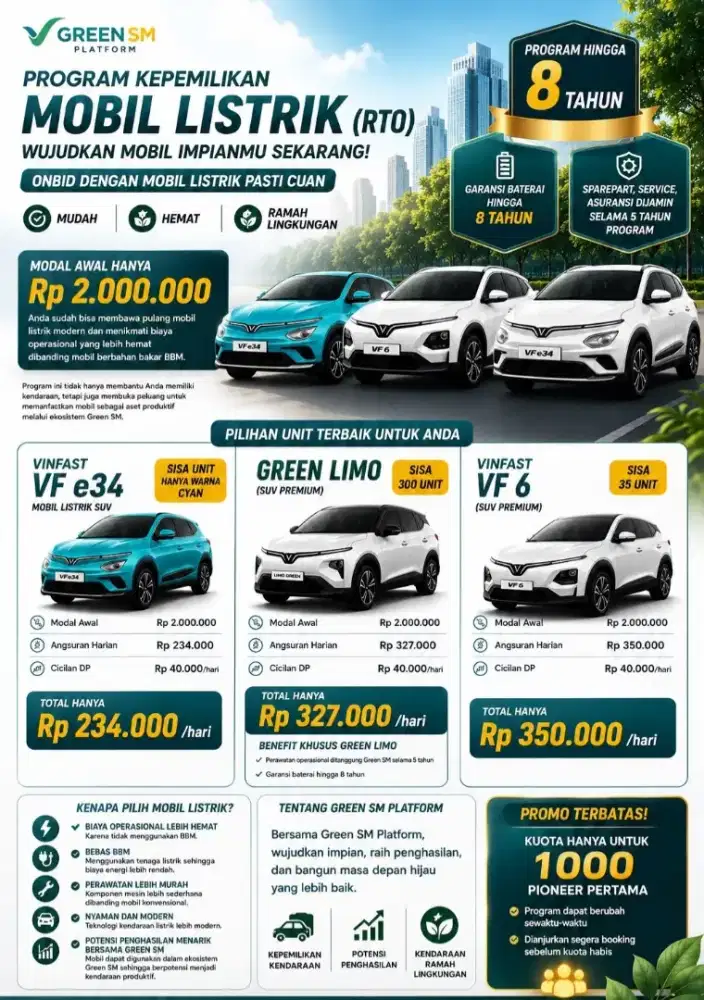 Wujudkan Impian Punya Mobil Bersama Green SM Platform
