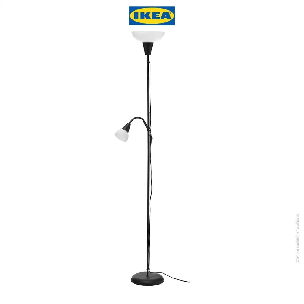 TÅGARP Lampu lantai sorot atas/lampu baca silver