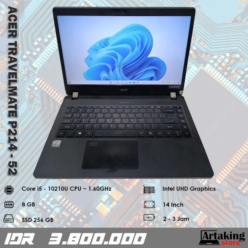 Acer Travelmate P214 - 52 - Core i5 - Gen 10 th - Ram 8 GB - SSD 256GB