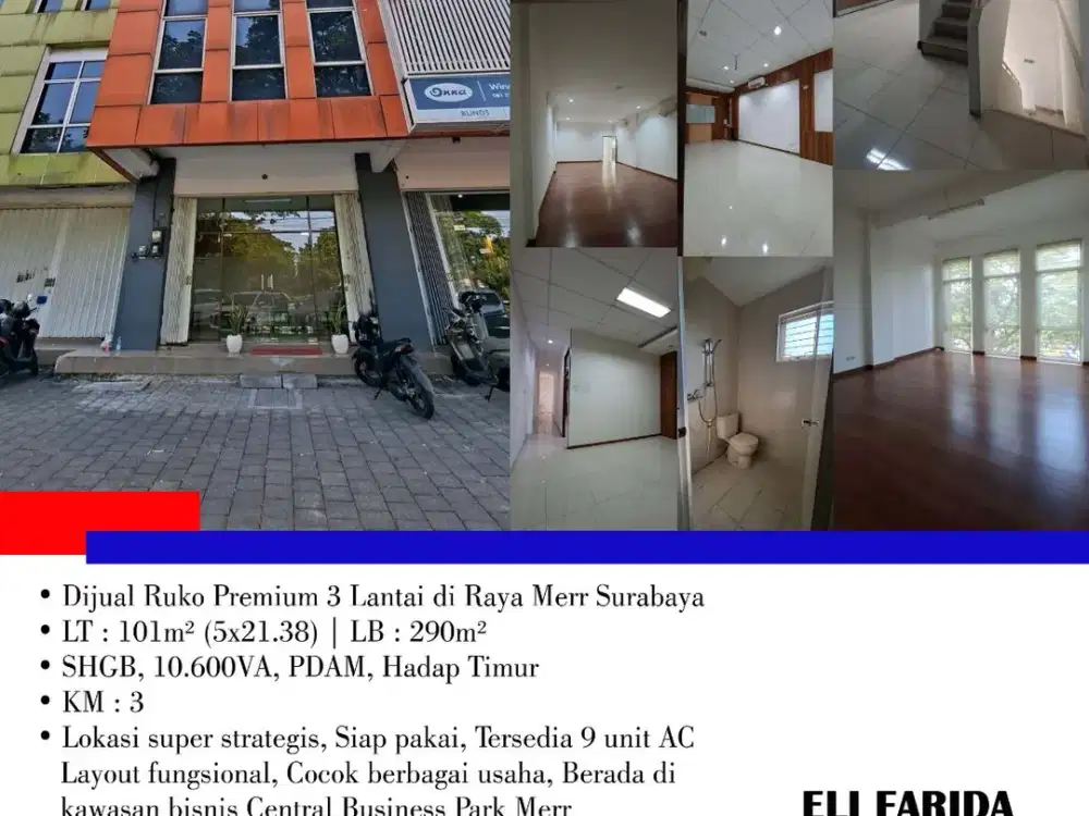 Dijual Ruko Premium 3 Lantai di Raya Merr Surabaya