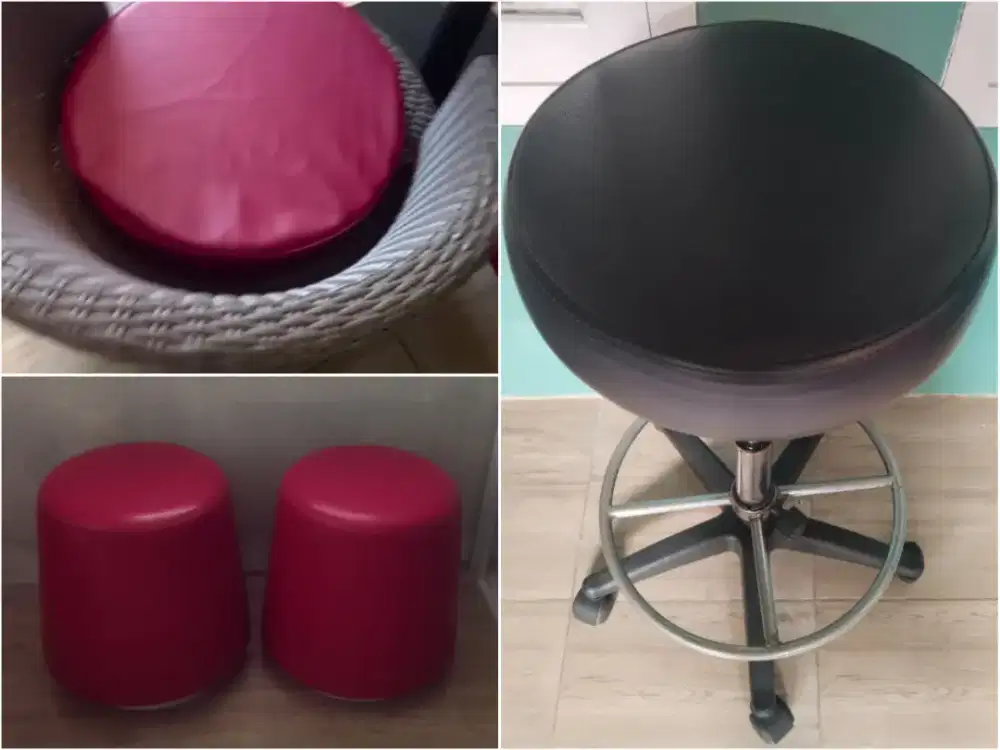 300rb 2 Unit Sofa Cafe/Sofa Resto/Sofa Bulat Maroon/Sofa MBtech