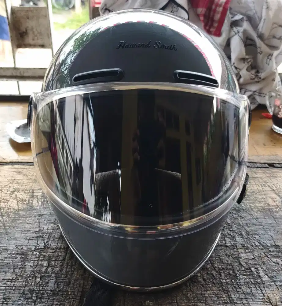 Jual Helm HOWARD SMITH TRACKER GREY RETRO FULL FACE