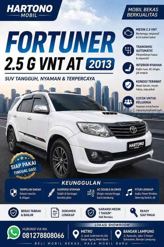 FORTUNER 2.5 G VNT AT 2013