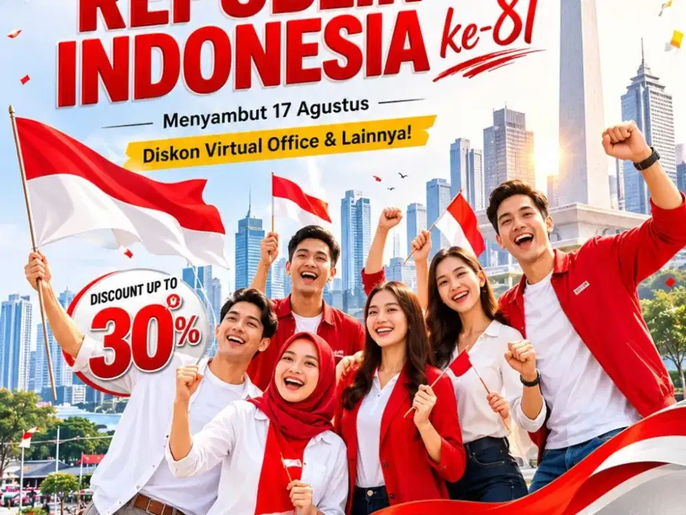 Promo Kemerdekaan! Virtual Office Prestisius Jakarta & Bekasi - Diskon s.d 30%