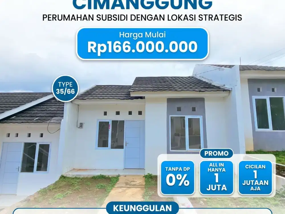 Rumah Subsidi Gria Panorama Cimanggung Rp166 Juta DP 0%