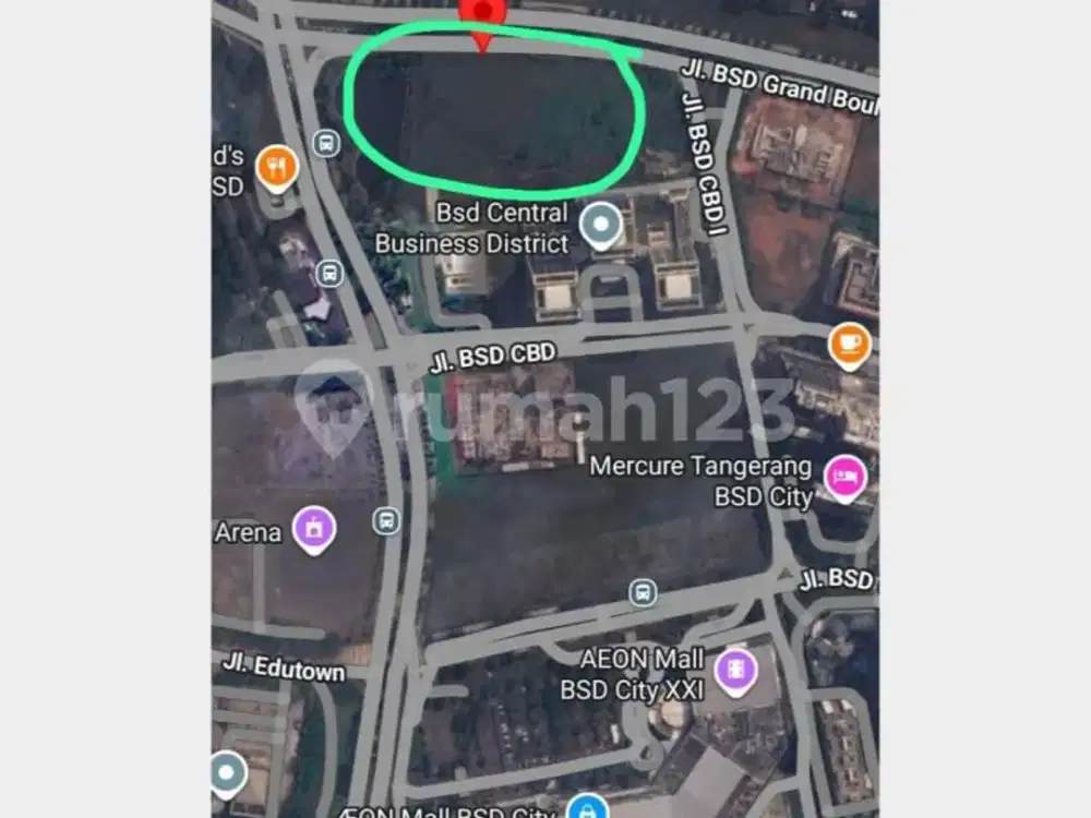 Di Jual Tanah Kavling. Luas 1.7 Ha di Jalan Utama BSD Deket Aeon Mall