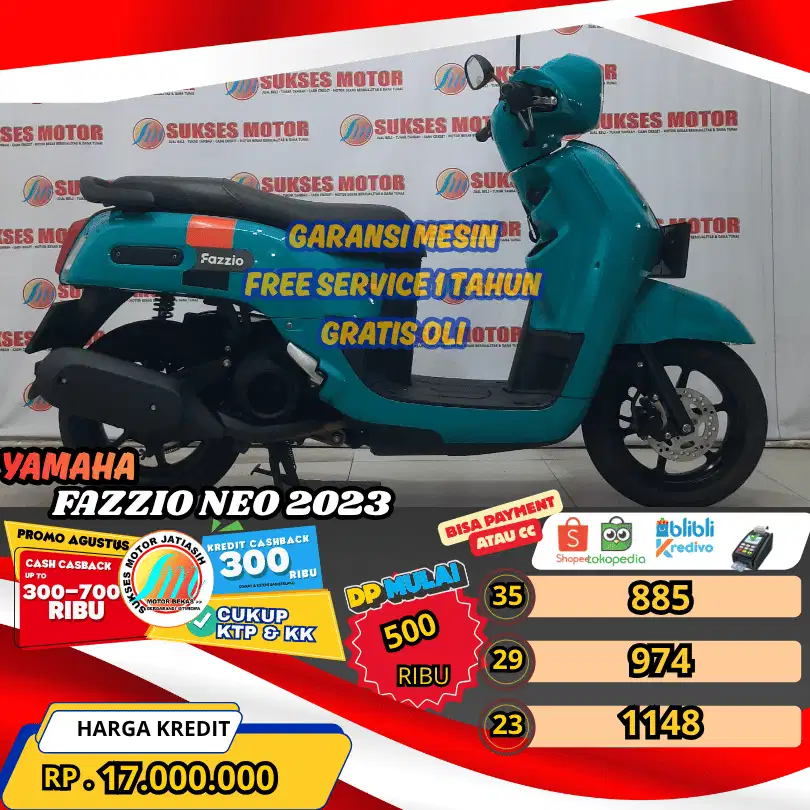 YAMAHA FAZZIO NEO 2023 BISA PAYMENT SPYLATER KREDIVO&CC(SUKSESMOTOR)